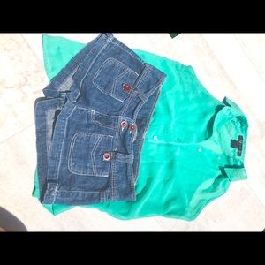 Anchor Blue Denim Jean Shorts Women Teen Juniors 7